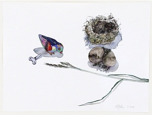 Die chinesische Nachtigall (Solanum tuberosum/ Elymus repens), 2014, Aquarell und Graphit auf Hadern